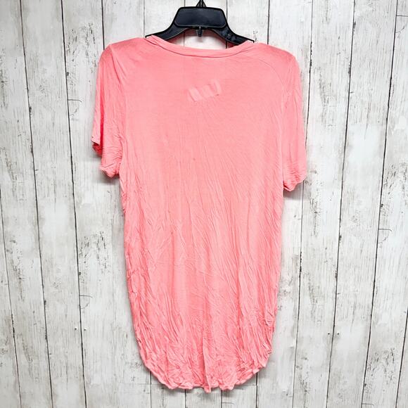 Wilfred Blouse Women Size Small Peach Scoop Neck Short Sleeve Side Slit Tunic - Picture 6 of 6